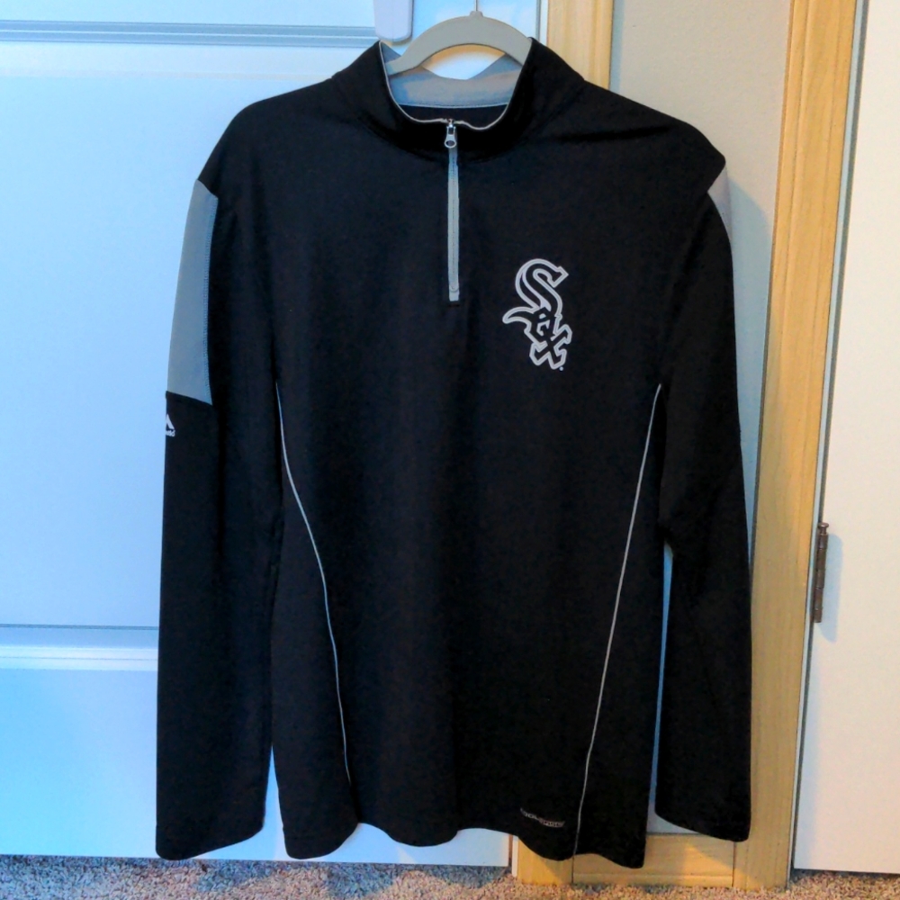 Majestic CoolBase Chicago White Sox Quarter Zip Lightweight Jacket Mens M